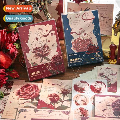 Letter gn Set Rose Planet Series Vintage Romantic Rose Memor