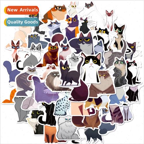 100 Illustration Cat Stickers Cute ne Cat Series Car ggage G