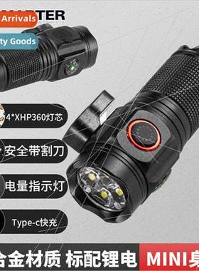 Mini Flashlight Outdoor Safety Belt Cutter Emergency Flashli