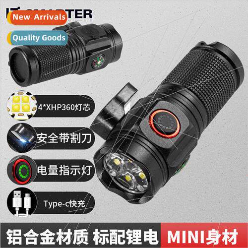 Mini Flashlight Outdoor Safety Belt Cutter Emergency Flashli