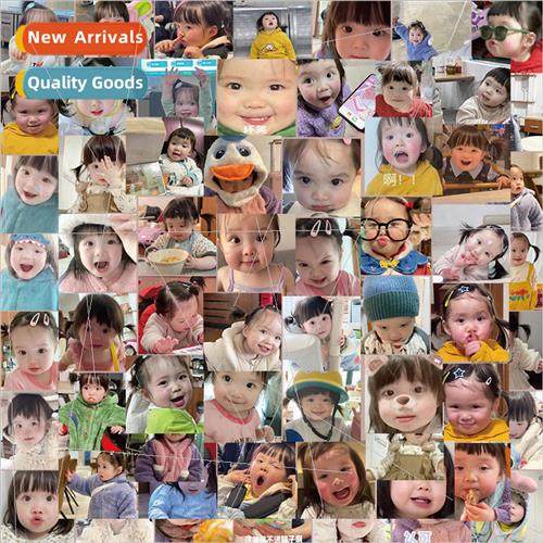 62 baby cute little girl expression package stickers cell ph