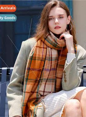 New winter scarf plaid warm women hundred with color blockin