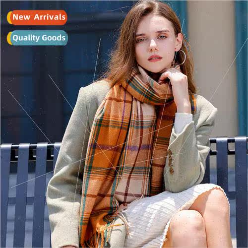 New winter scarf plaid warm women hundred with color blockin