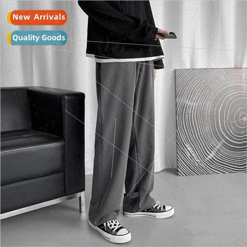 Falling suit pants mens wide-legged straight pants Korean nd