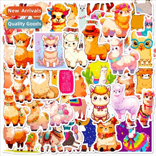 50 cartoon cute cute pet alpaca doodle stickers childrens lu