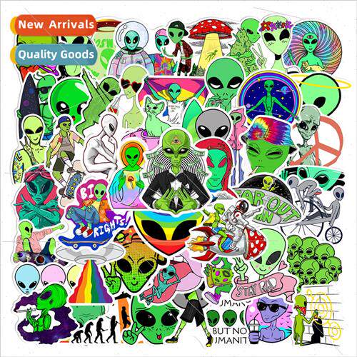 50 Gangster Alien Graffiti Stickers Motorcycle Helmet Scoote