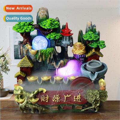 Rockery fountain with fish tank living room desktop bonsai r