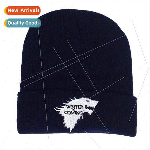 Winter is comming Wolf Head Knit Hat Game of Thrones Mens an