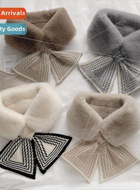 Scarf female fall and winter ins versatile Korean plush imit