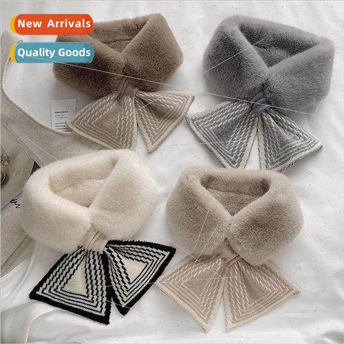 Scarf female fall and winter ins versatile Korean plush imit