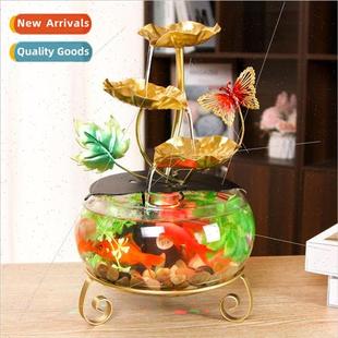 Water Ornament Crafts Desktop Glass Tank Small Tan Fish