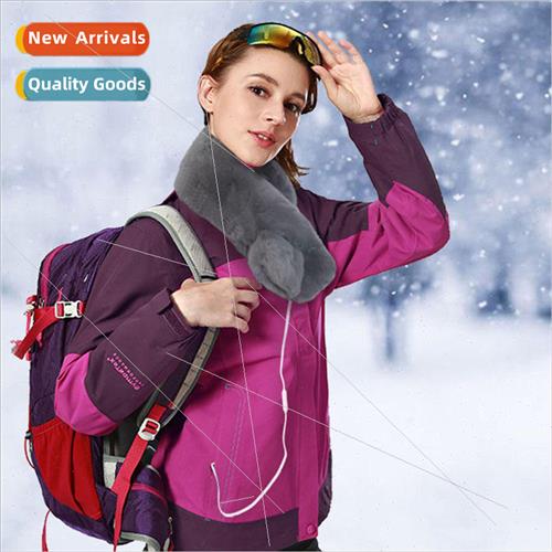 USB heating electric heating scarf plush solid color female