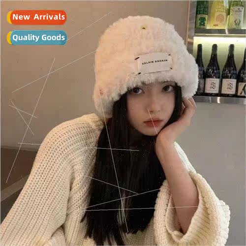 Hat female fall and winter new warm plush cap show face smal