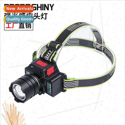 White laser sensor headlamp with red and white light warning