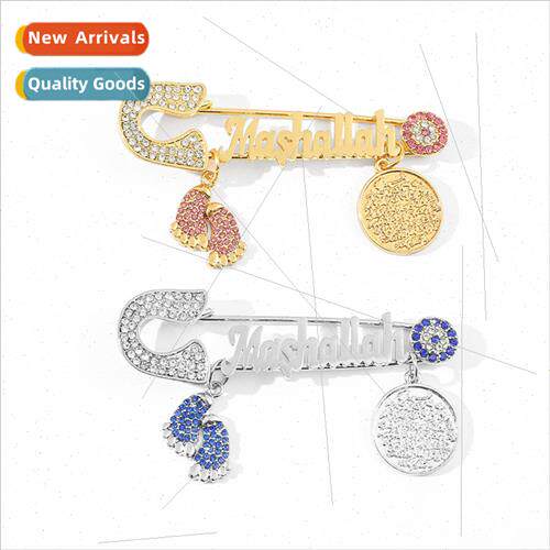 Mashallah Super Shiny Diamond Foot Brooch Premium Sophistica