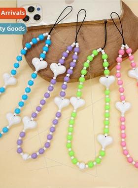 New Jenny domestic rice beads love mixed cell phone lanyard