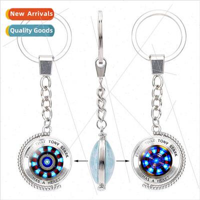 Avengers Iron Man Cluster Heart Gemstone Keychain Superhero