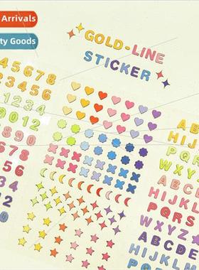 DIY photo album rainbow gold edge alphanumeric stickers geom