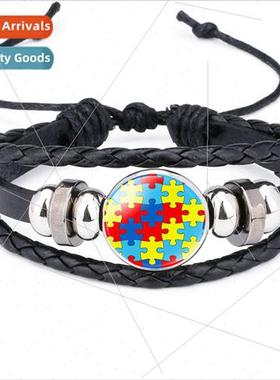 Autism Children  Adjustable Handmade Cowhide Bracelet AUTISM