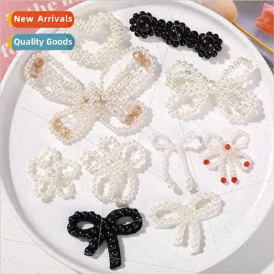 Japanese imitation pearl bow love flowers diy handmade weavi