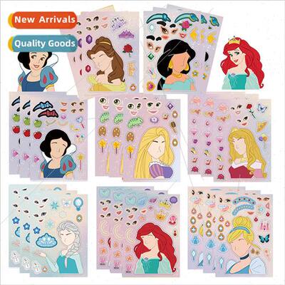 Toy Puzzle Stickers Cartoon Princess Change Face Make a face