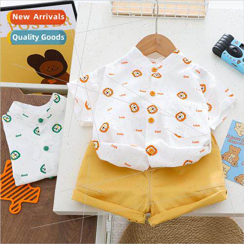Boys summer suit 2023 new baby handsome two-piece thin secti