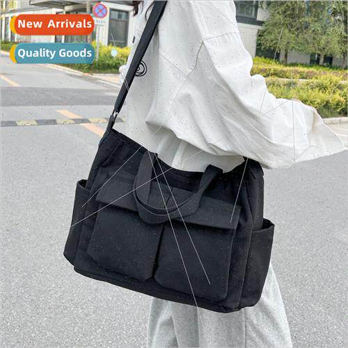 Canvas handbag bag female new simple retro girls shoulder cr