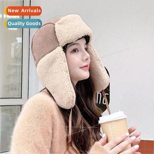 the female winter Korean and hat fall lovely Lamb wool