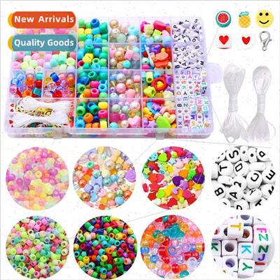 24 grid acrylic letter beads barrel beads set box accessorie