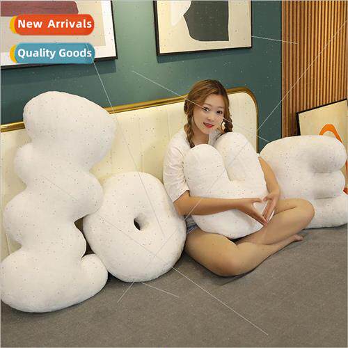White Scandinavian love letter wave pillow bolster pillow in