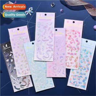 Romantic Flower Series Stickers ins sequins ribbon stargazer