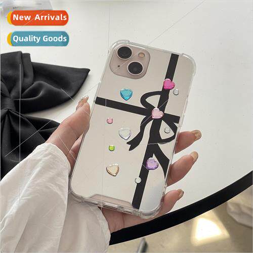 Simple Mirror Bow Ribbon 12Promax Sticker Drilling iPhone 14