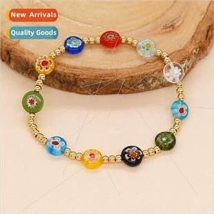 beads copper between glazed round New flower bohemian