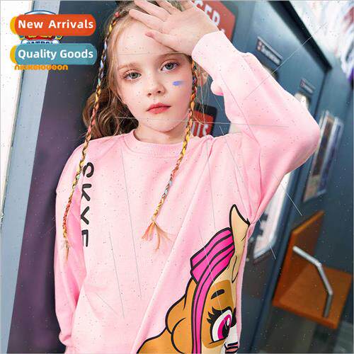 Woof team girls sweater 2022 fall new tops female baby loose