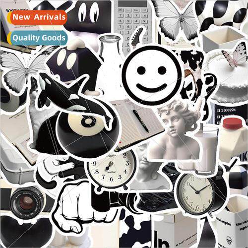 50 black and white ins  personalized stickers luggage car mo