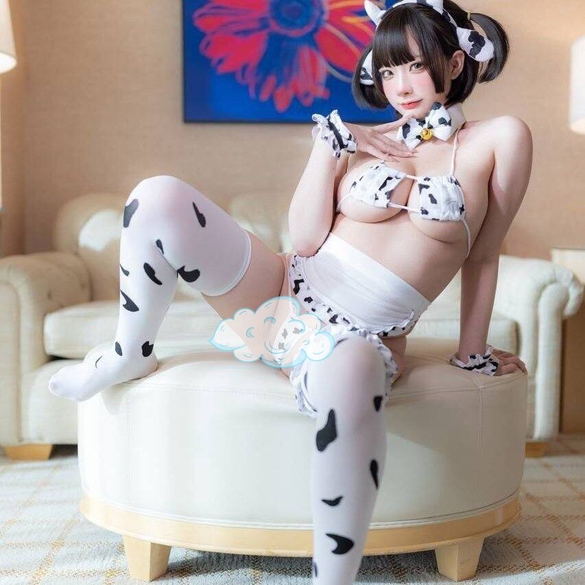 情趣可爱奶牛内衣三点式角色扮演睡衣诱惑乖萌女仆制服性感镂空女