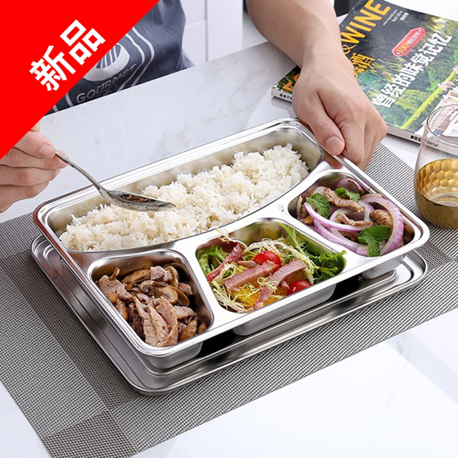 学校时尚饭盒不绣钢餐盘便携式