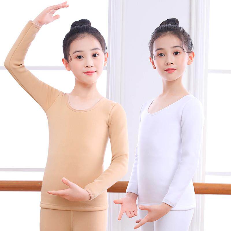 儿童舞蹈打底衣女童肉色打底衫加绒隐形春秋舞蹈服练功肤色保暖衣