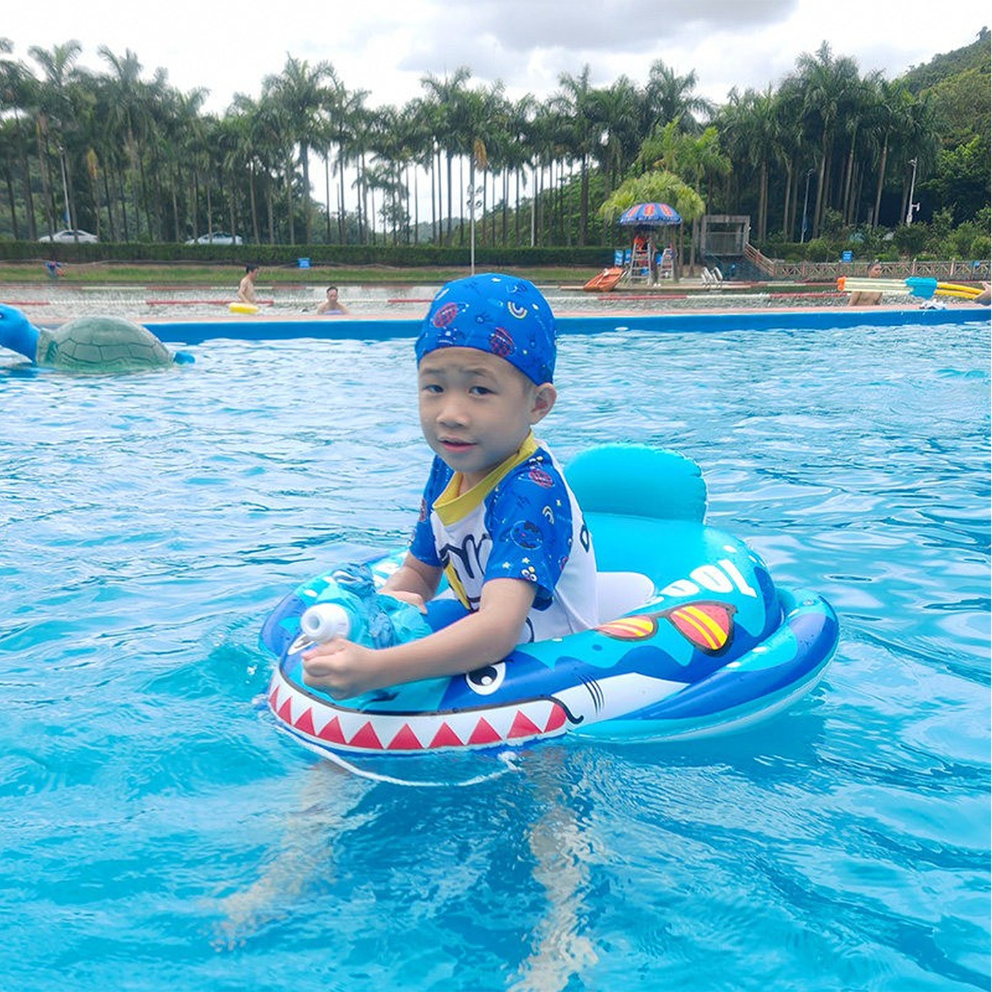婴幼儿座圈防侧翻防呛充气救生圈
