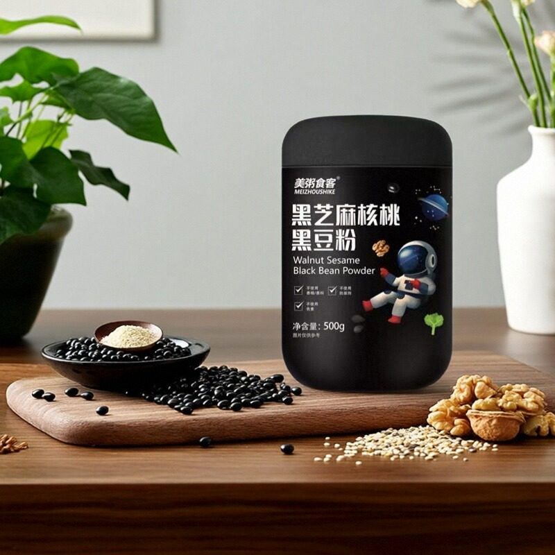 黑芝麻核桃黑豆粉营养代餐黑米糊五谷冲泡早餐美粥食客正品即食