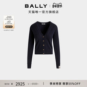 BALLY巴利深蓝色山羊绒女士针织开衫 尊享特惠 6309169