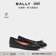 BALLY巴利YSLA黑色牛皮革女士芭蕾鞋 尊享特惠 6312929