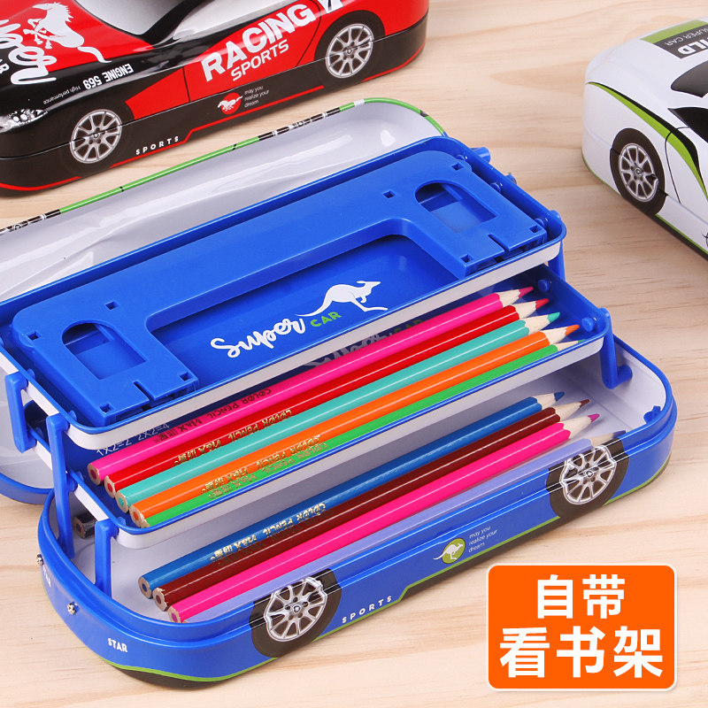 书架文具盒小学生小灵精汽车造型图片