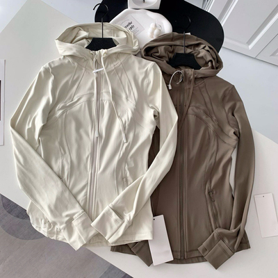 青岛Luzelf defi连帽拉链外套运动健身瑜伽服修身速干上衣游牧灰
