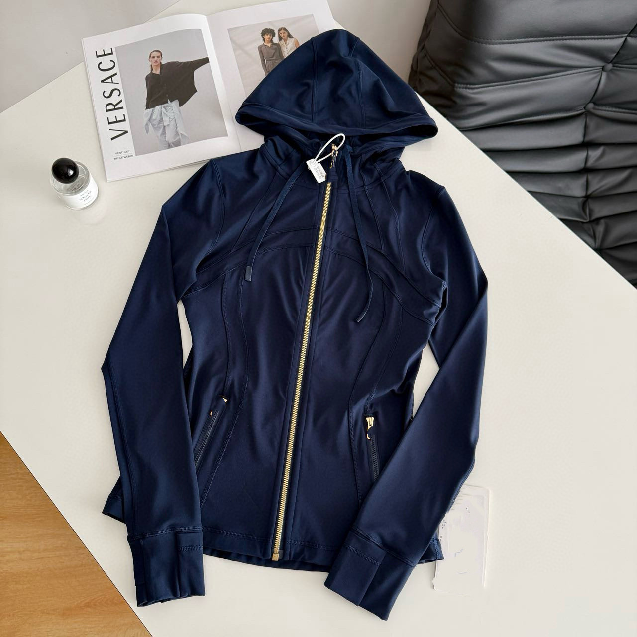 青岛外贸defi女士修身连帽运动夹克金拉链瑜伽服速干外套海军蓝,运动/瑜伽/健身/球迷用品,瑜伽外套,淘宝优惠券,粉丝福利购,淘宝优惠卷