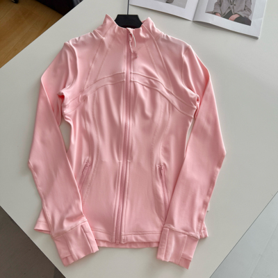 青岛Luzelf defi女士立领运动夹克金拉链瑜伽服速干外套草莓奶昔