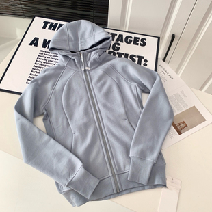 青岛外贸scub女士修身款全拉链连帽卫衣秋冬运动休闲拉绒外套瑜伽