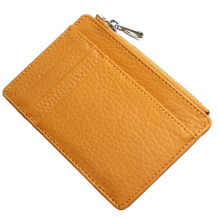 超薄卡包女简约拉链卡夹大容量多卡位真皮驾驶证卡套小巧零钱包女