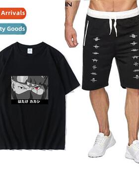 Japan anime Naruto Kakashi printed short-sleeved T-shirt cot
