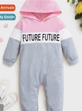 Autumn Winter Lg Crawl Plain Gray Hooded Lg Sleeve Universal